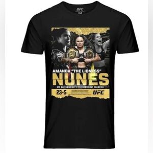 NEW - MEN'S UFC AMANDA NUNES "GOAT" T-SHIRT - BLACK. Medium